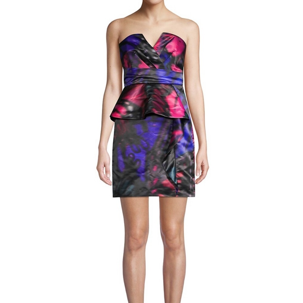 NWT Parker Black Makani Butterfly Print Peplum Dress - Picture 4 of 14